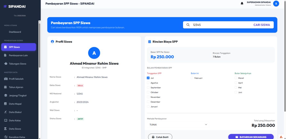 SIPANDAI - Sistem Informasi Pendidikan Akademik & Administrasi Integratif