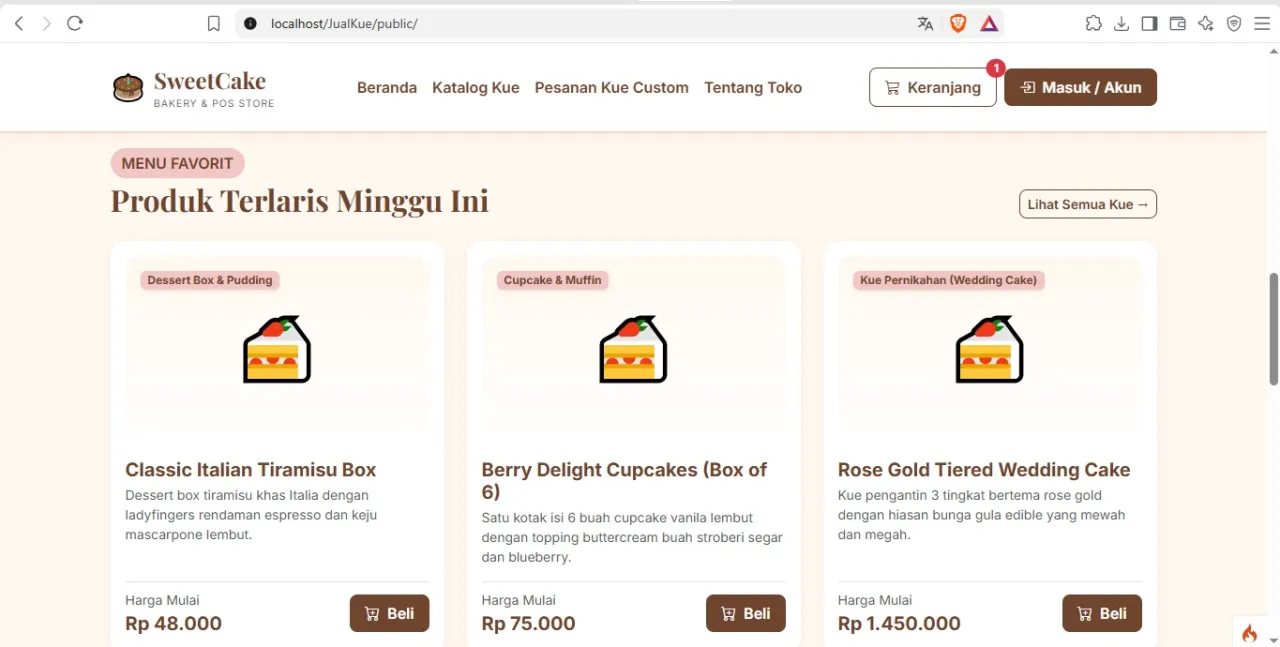 Source Code JualKue - SweetCake POS & Toko Online Berbasis Website